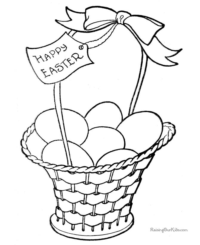 Easter basket coloring pages