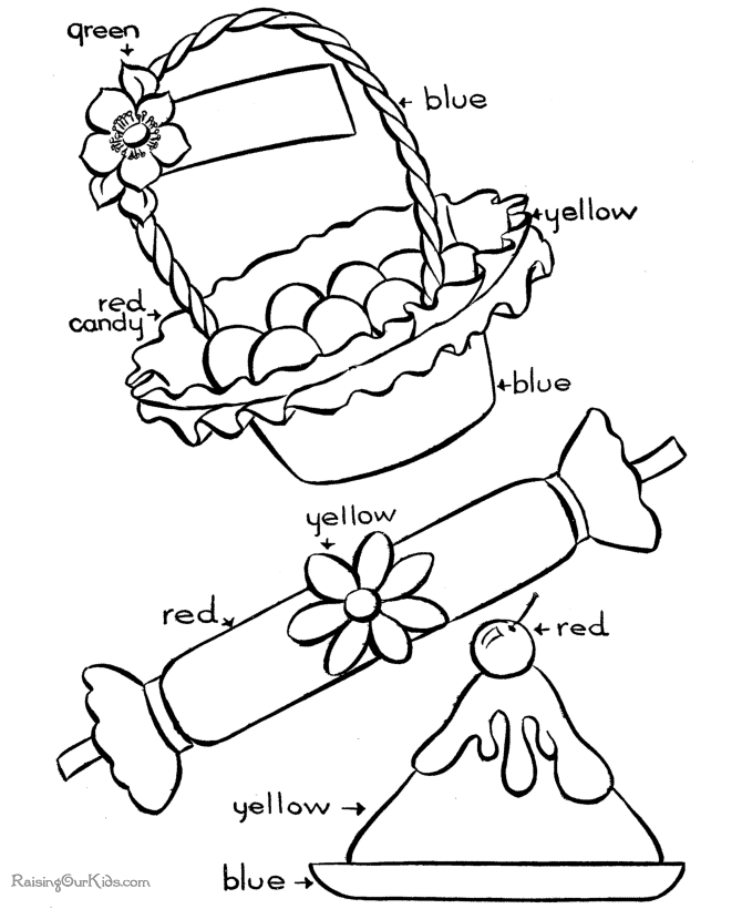 Printable Easter basket coloring book page