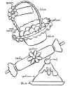 Easter basket coloring page