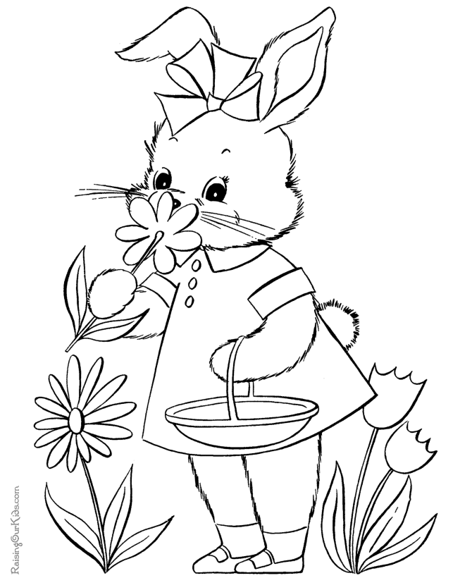 Easter bunny coloring page