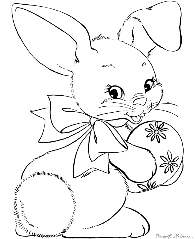 Easter bunny coloring page