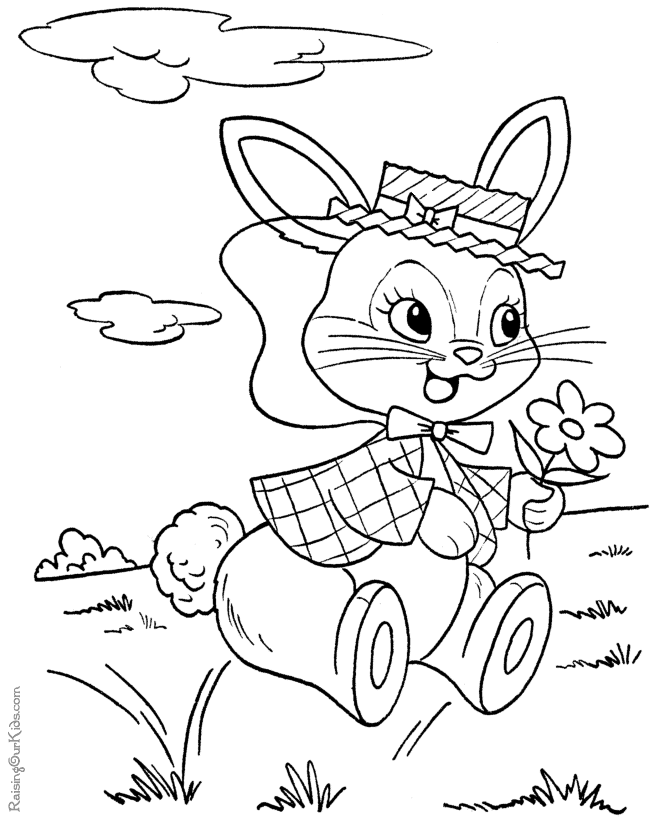 Easter bunny coloring page