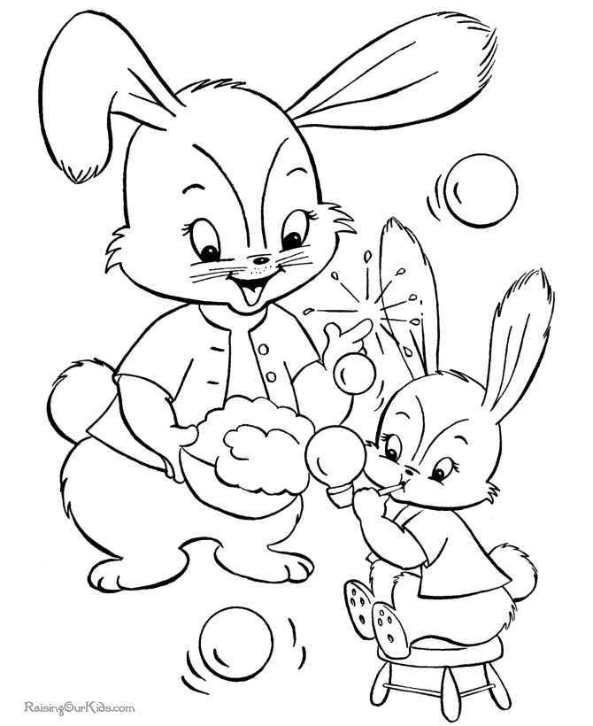 Easter bunny coloring pages