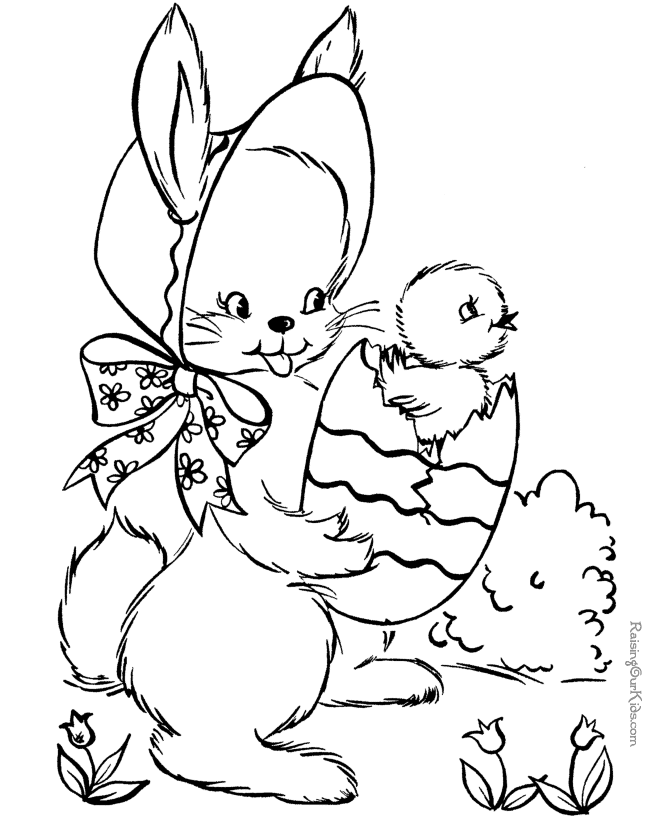 Easter bunny page to print