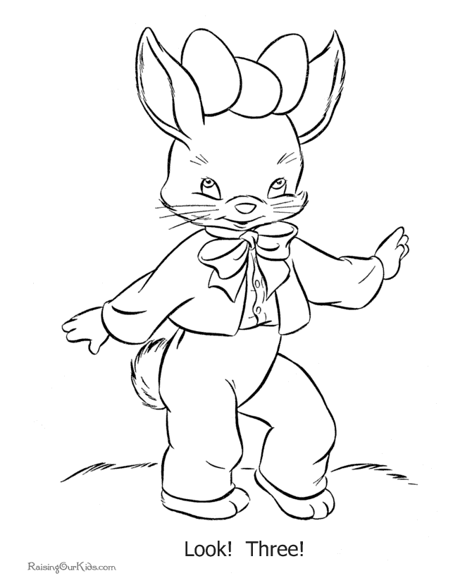 Easter bunny colouring page