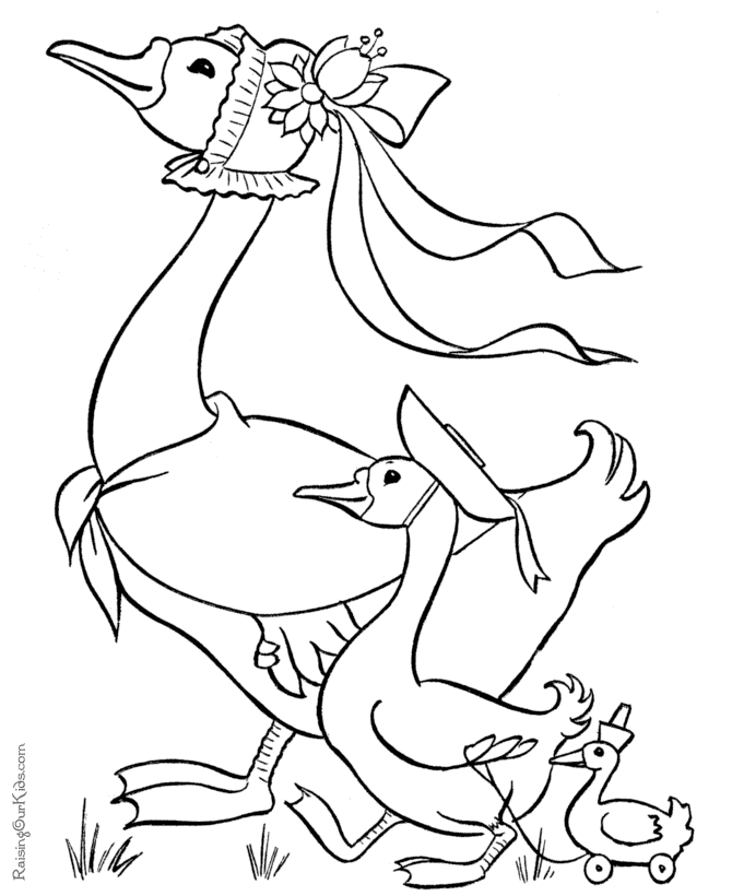 Easter coloring pages of ducks