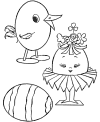 Child Easter coloring page