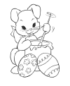 Easter egg and bunny coloring page