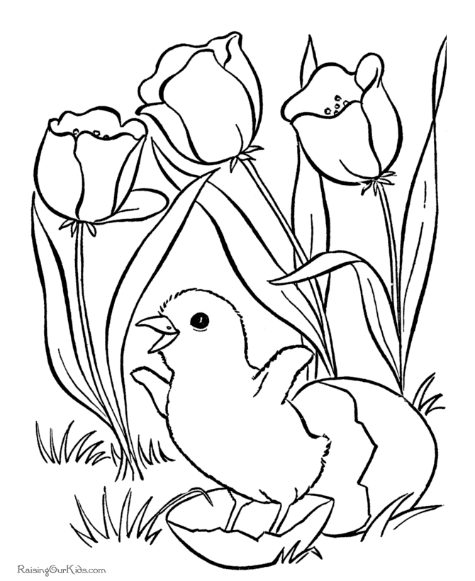 Easter flower coloring pages