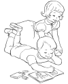 Kid Easter colouring in page