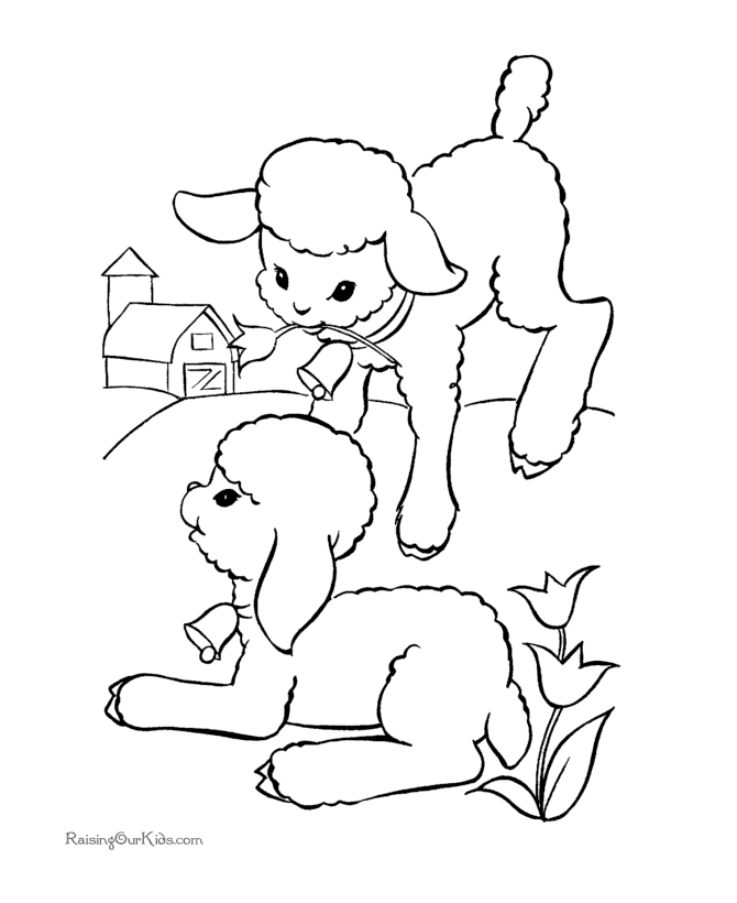Printable Easter kid coloring page