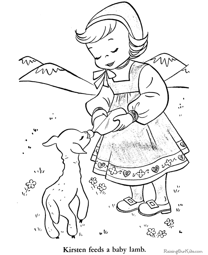 Colouring in Easter page
