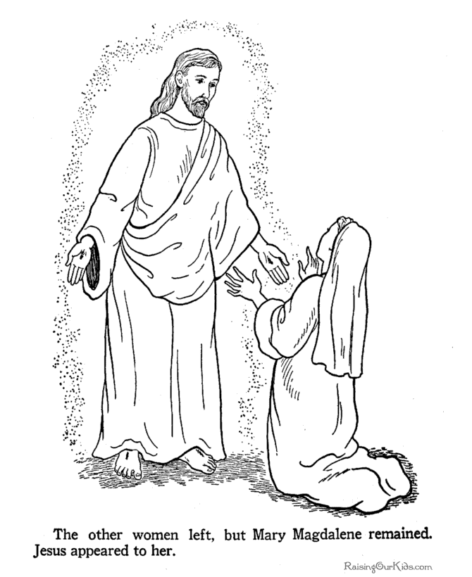 Religious Christian Easter coloring page for kid