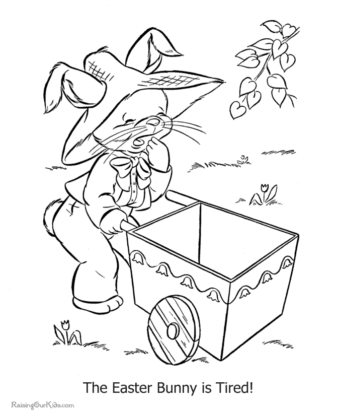 Picture to color of Easter bunny