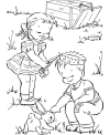 coloring sheet of easter bunny